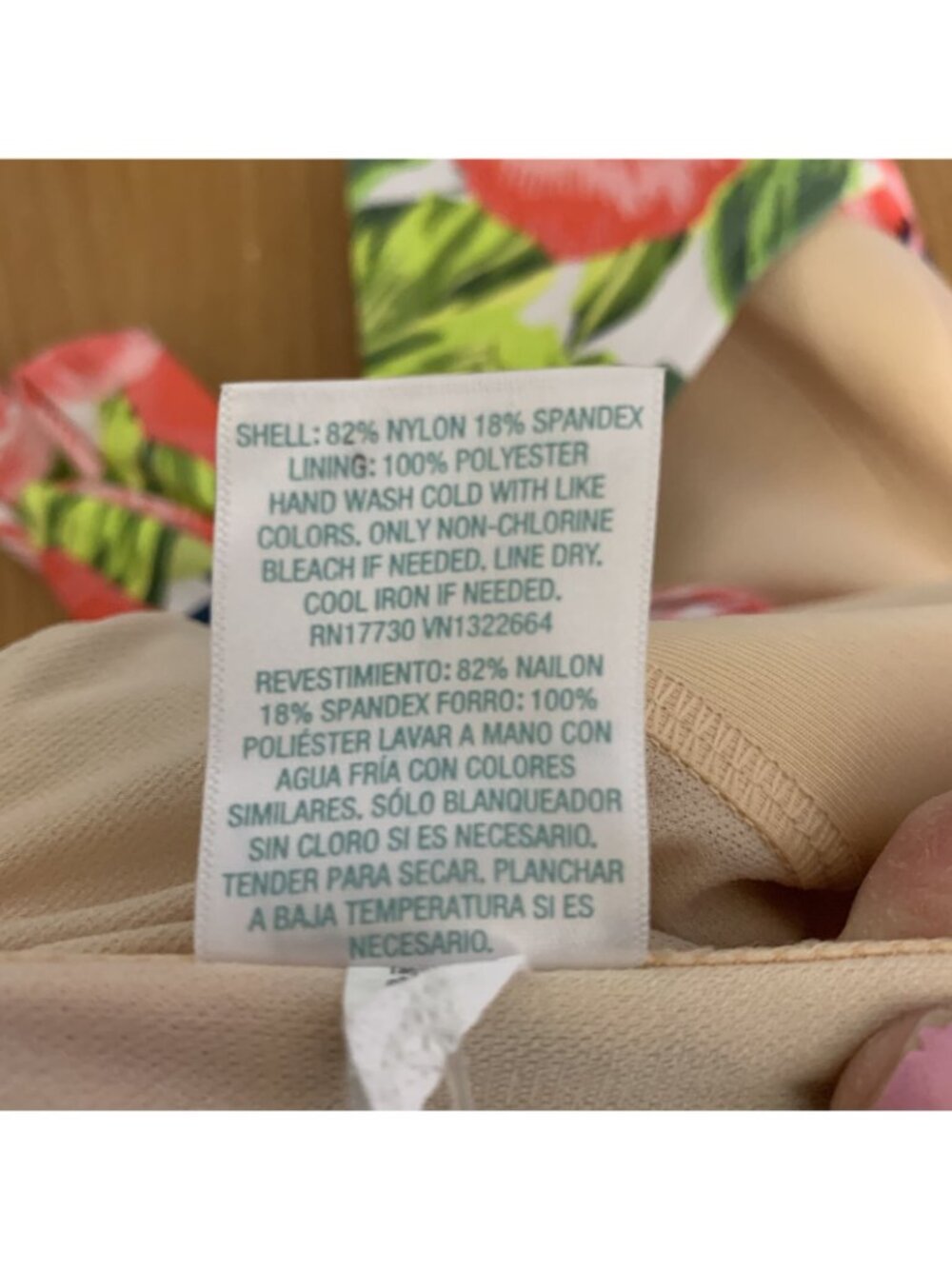 Kona Sol Bikini Top sz S Pink Green Hawaiin Floral Y2K Tropical Resort NEW QK59 - Picture 4 of 11
